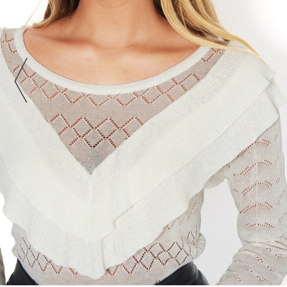 Bebe Ruffle Detail Sweater - Picture 4 of 4